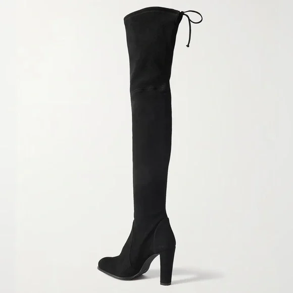 Stuart Weitzman black suede Highland over the knee boots